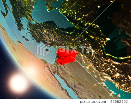 Syria during sunset on Earth 43662302