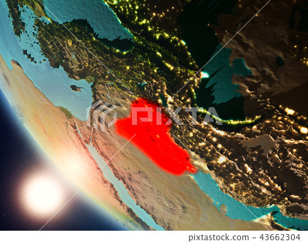 Iraq during sunset on Earth 43662304