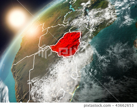 Zimbabwe on planet Earth in sunset Zimbabwe on planet Earth in sunset 43662653