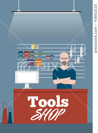 Tools shop banner with instruments Tools shop banner with instruments 43662818