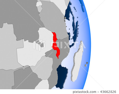 Lesotho on globe 43662826