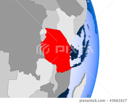 Mozambique on globe Mozambique on globe 43662827