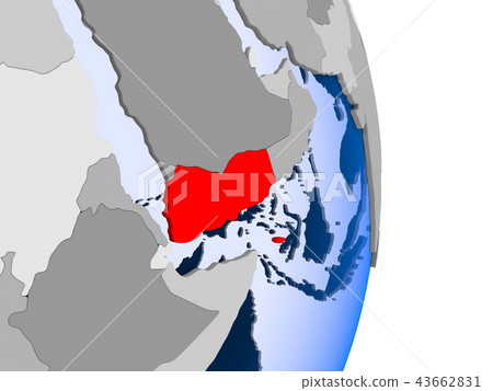 South Sudan on globe South Sudan on globe 43662831