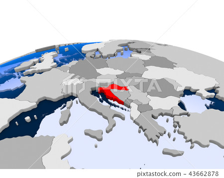 Croatia on political globe Croatia on political globe 43662878