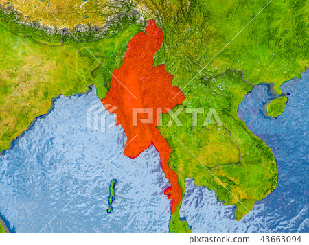 Map of Myanmar 43663094