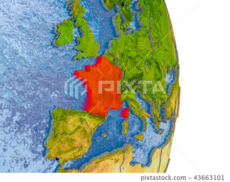 France on realistic globe France on realistic globe 43663101