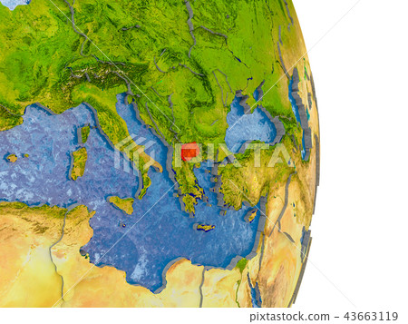 Macedonia on realistic globe Macedonia on realistic globe 43663119