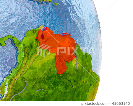 Venezuela on realistic globe 43663140