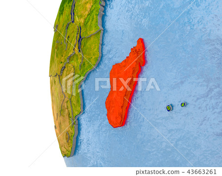Map of Madagascar on model of globe 43663261