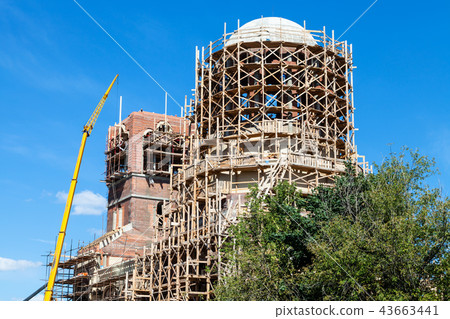 Constructionsite of of new orthodox temple Constructionsite of of new orthodox temple 43663441