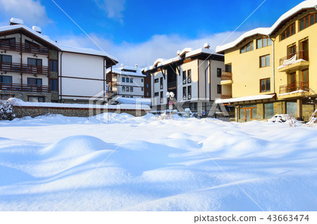 Winter street view of ski resort Bansko, Bulgaria 43663474