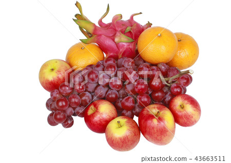 Mixed fruits as Red seedless grapes,orange, Mixed fruits as Red seedless grapes,orange, 43663511