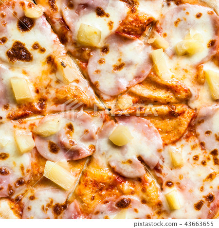 filling of pizza with ham and pineapple filling of pizza with ham and pineapple 43663655