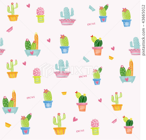 pastel cactus watercolour pattern seamless pastel cactus watercolour pattern seamless 43665012