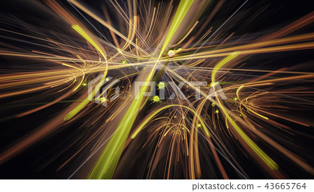 Beautiful yellow background of glowing particles and lines with depth of field and bokeh. 3d Beautiful yellow background of glowing particles and lines with depth of field and bokeh. 3d 43665764