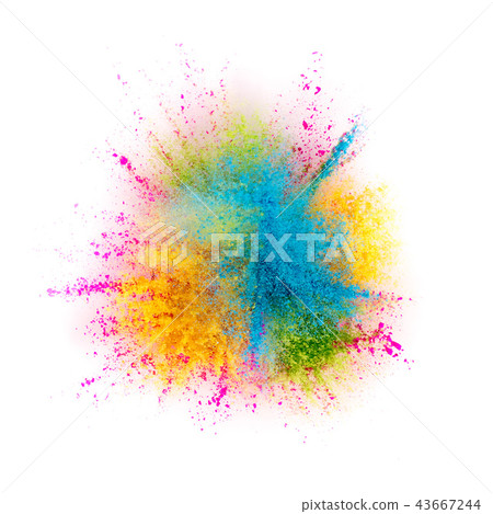 Coloured powder explosion isolated on white 43667244