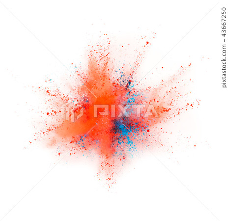 Coloured powder explosion isolated on white 43667250