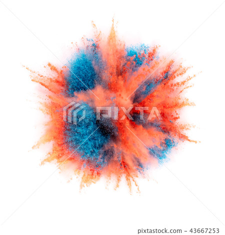Coloured powder explosion isolated on white 43667253