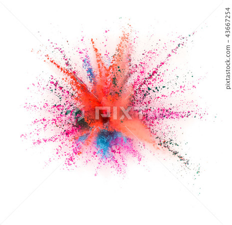 Coloured powder explosion isolated on white 43667254