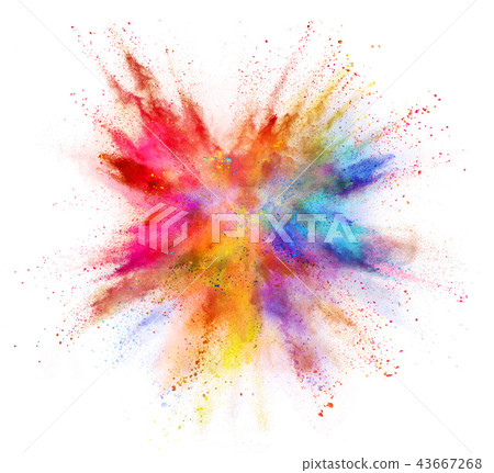 Coloured powder explosion isolated on white 43667268