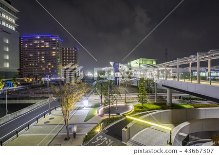 愛知縣名古屋市風景Sasashima現場夜景 43667307