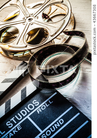 Vintage filmmakers equipment background 43667308