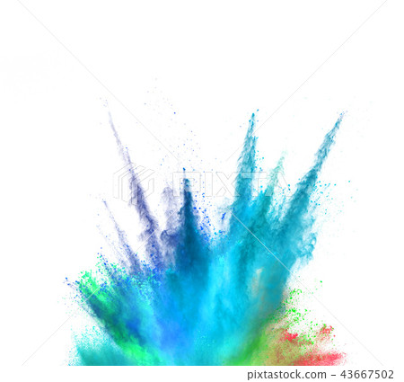 Coloured powder explosion isolated on white 43667502