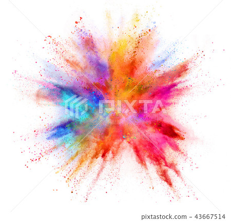 Coloured powder explosion isolated on white Coloured powder explosion isolated on white 43667514