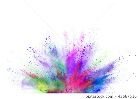 Coloured powder explosion isolated on white 43667516