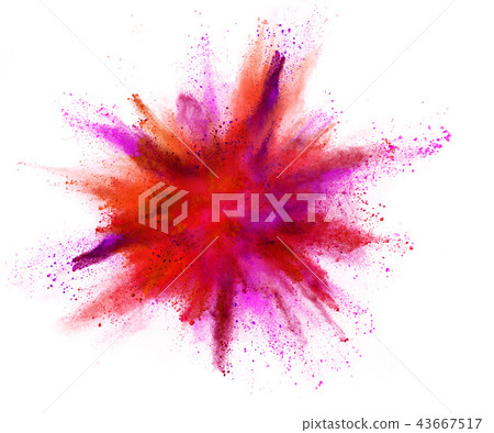 Coloured powder explosion isolated on white Coloured powder explosion isolated on white 43667517