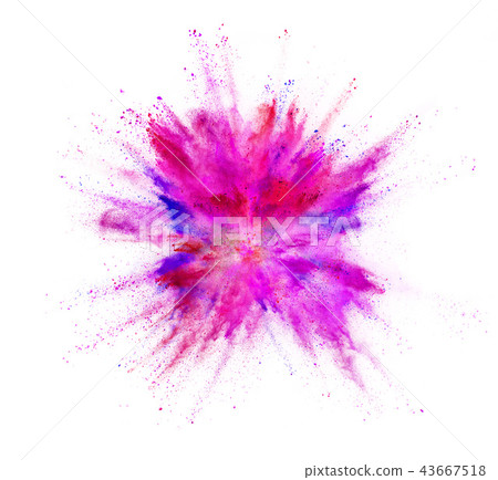 Coloured powder explosion isolated on white Coloured powder explosion isolated on white 43667518