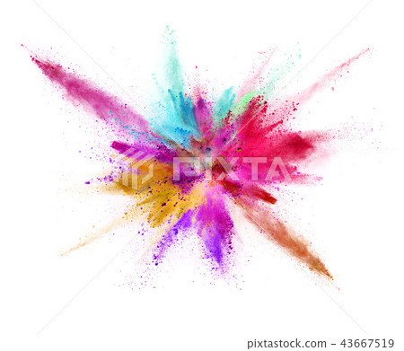 Coloured powder explosion isolated on white Coloured powder explosion isolated on white 43667519
