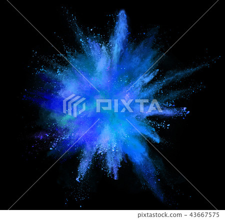 Coloured powder explosion isolated on black Coloured powder explosion isolated on black 43667575