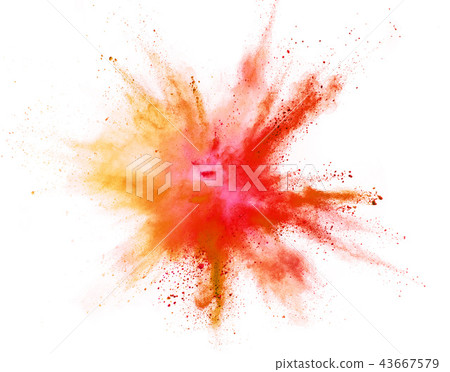 Coloured powder explosion isolated on white 43667579