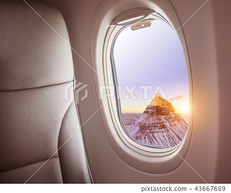 Airplane view of Kirkjufell mountain, Icela 43667689