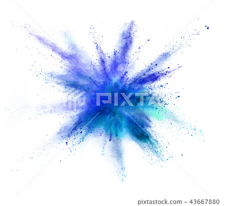 Explosion of coloured powder on white background Explosion of coloured powder on white background 43667880