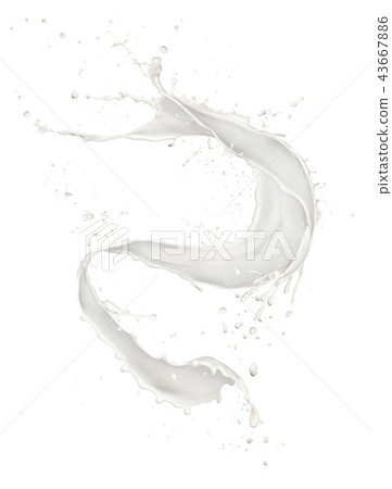 Abstract splash of milk isolated on white 43667886