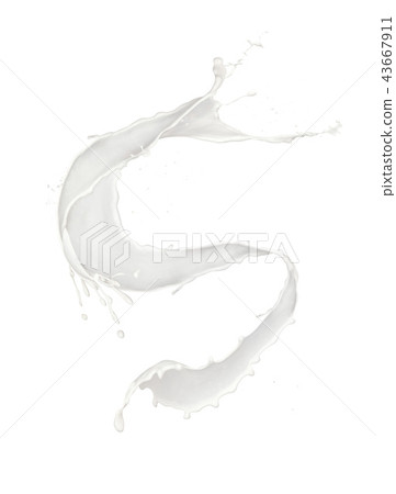Abstract splash of milk on white background 43667911