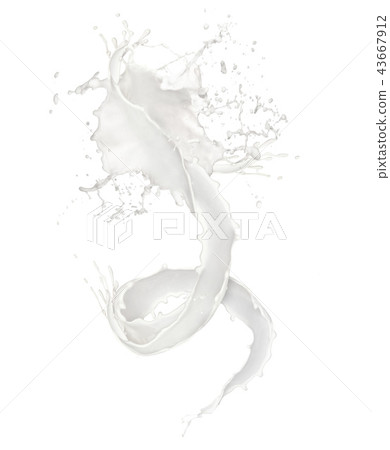 Abstract splash of milk on white background 43667912