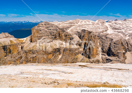 Beautiful landscape of Sella Group of Dolomites Beautiful landscape of Sella Group of Dolomites 43668298