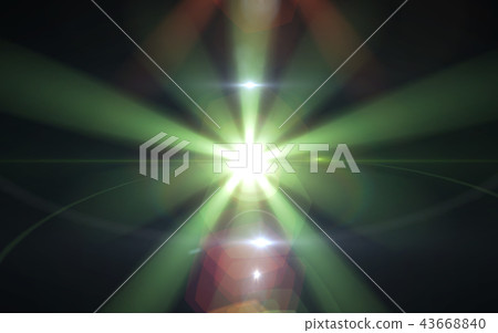 Anamorphic green lens flare isolated on black 43668840
