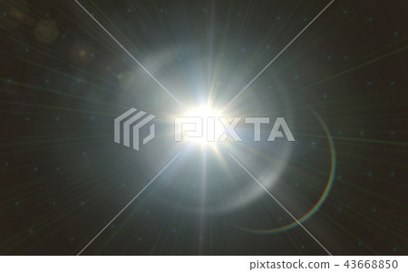 Lens flare light over black background.  43668850