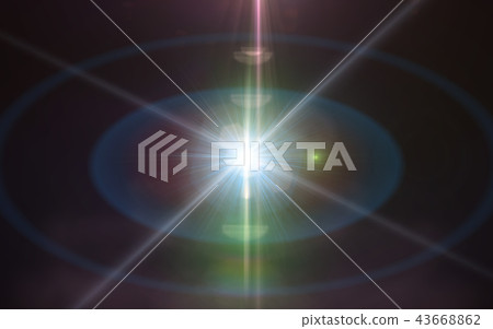 Lens flare or Star flare in black background. 43668862