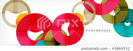 Colorful rings on grey background, modern geometric pattern design. Vector business or technology Colorful rings on grey background, modern geometric pattern design. Vector business or technology 43669532