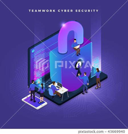 Isometric cyber security Isometric cyber security 43669940