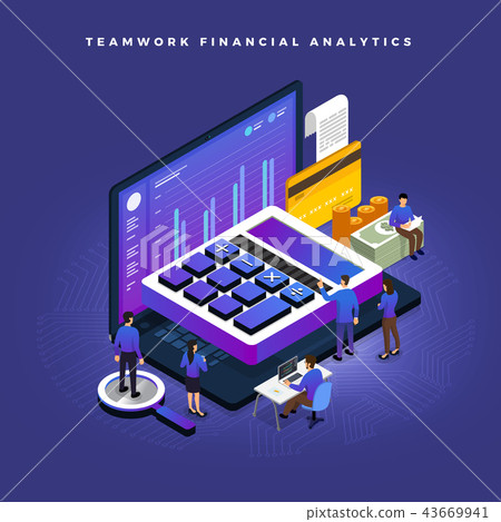 Isometric financial teamwork Isometric financial teamwork 43669941