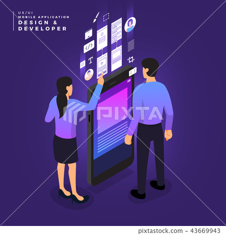 Isometric business UI/UX Team Isometric business UI/UX Team 43669943