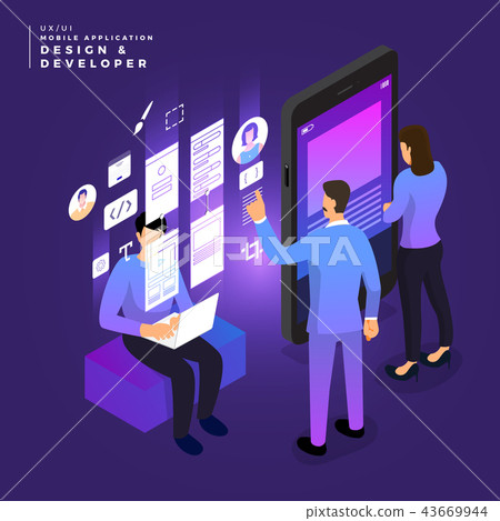 Isometric business UI/UX Team Isometric business UI/UX Team 43669944