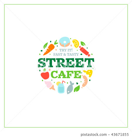 Street cafe emblem 43671855