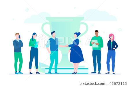Business victory - flat design style illustration Business victory - flat design style illustration 43672113